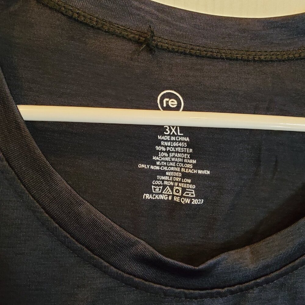 FOUR Men's 3XL Performance V-Neck Tee's - Gray/Black & Green/Black & Navy & Grey - Picture 12 of 13